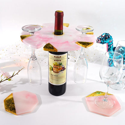 Resin Silicone Mould Round Wine Glass and Coaster Set