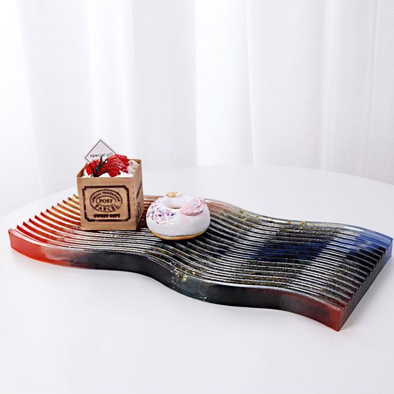 River Wave Coaster Tray Silicone Moulds Resin Mould