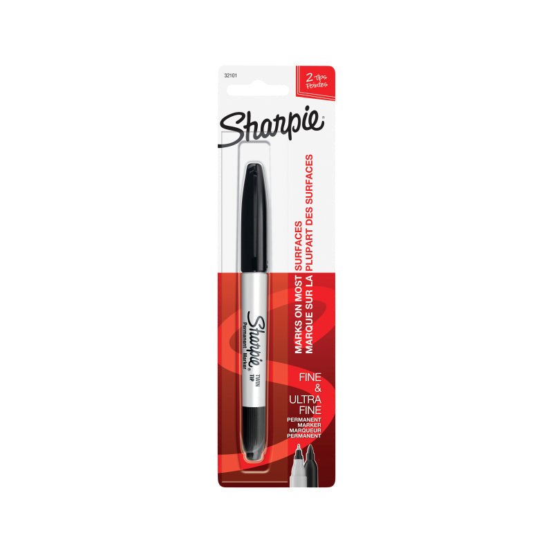 SHARPIE Marker TwinTip Black Box of 6 & Garden > Home Office Accessories