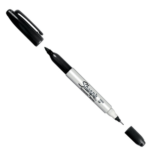 SHARPIE Marker TwinTip Black Box of 6 & Garden > Home Office Accessories