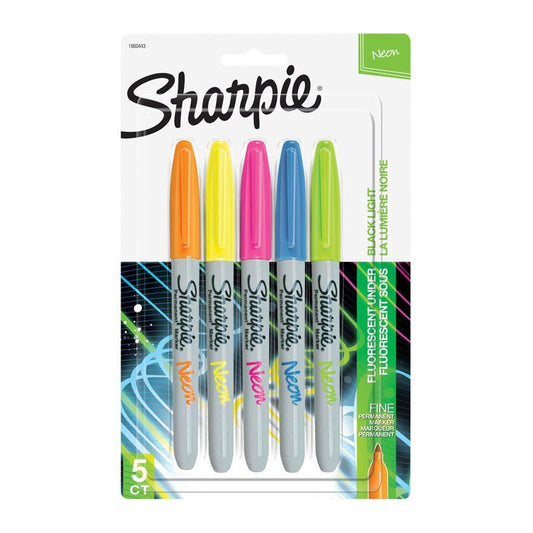 SHARPIE Neon Permanent Marker Fine Point Assorted Pack of 5 & Garden > Home Office Accessories