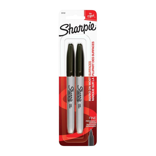 SHARPIE Permanent Marker Fine Point Black Pack 2 Box of 6 & Garden > Home Office Accessories