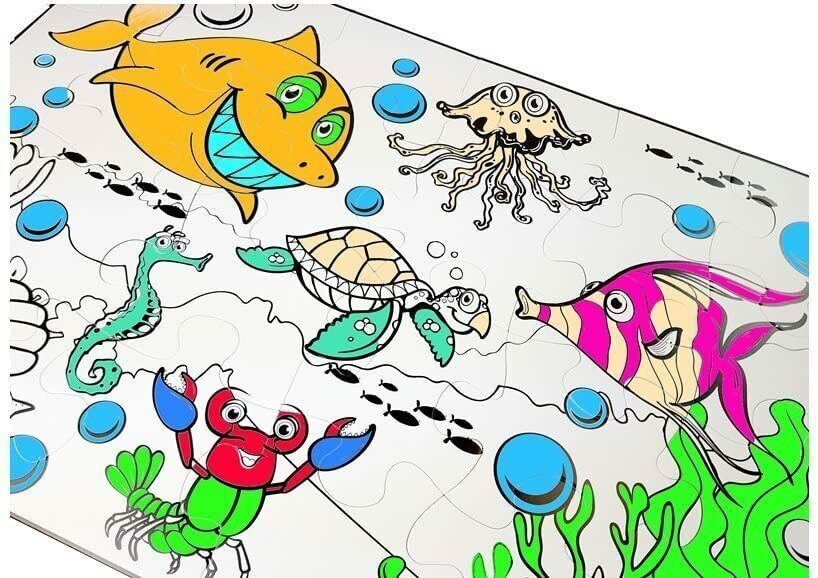 Sea World Colouring Puzzle 24 Pieces