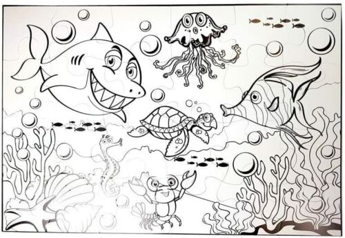 Seaworld Sign Colouring In Sea World Colouring Puzzle 24 Pieces – Craft Outlet Australia