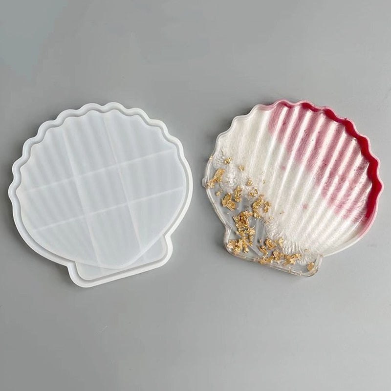 Shell Plate Coaster Trinket Tray Silicone Moulds Resin Moulds