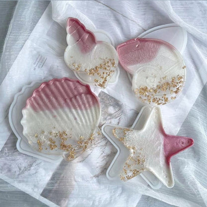 Shell Plate Coaster Trinket Tray Silicone Moulds Resin Moulds