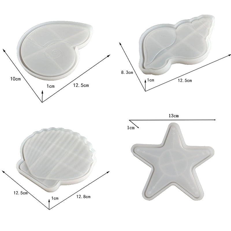 Shell Plate Coaster Trinket Tray Silicone Moulds Resin Moulds