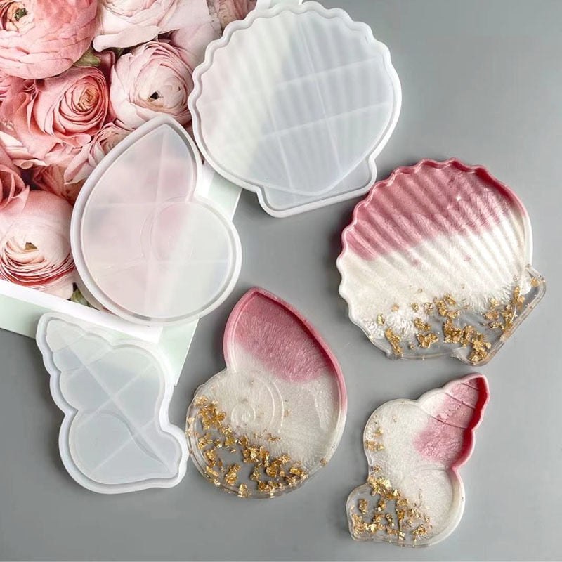 Shell Plate Coaster Trinket Tray Silicone Moulds Resin Moulds