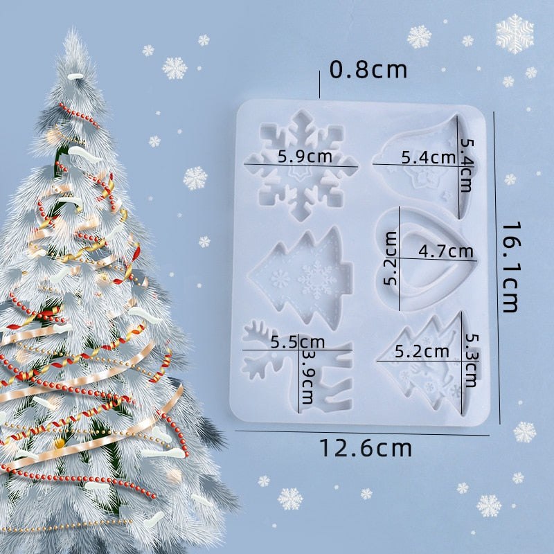 Silicone Mould & Sequence Kit for Epoxy Resin Christmas Tree Ornament Resin Mould
