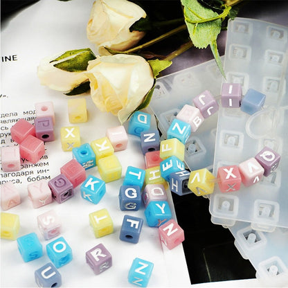 Square Alphabet Bead Silicone Mould Set Mould