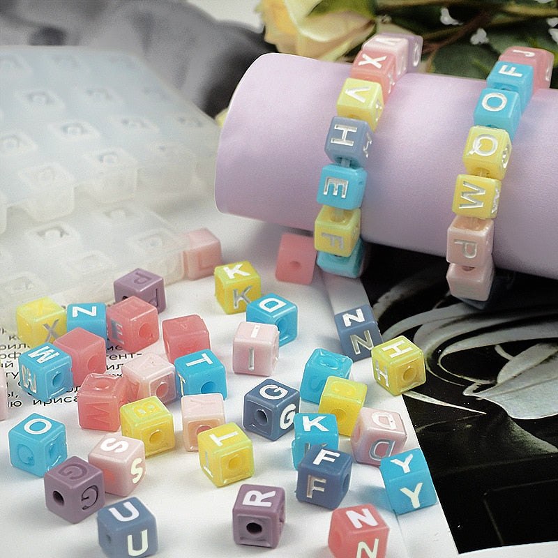 Square Alphabet Bead Silicone Mould Set Mould