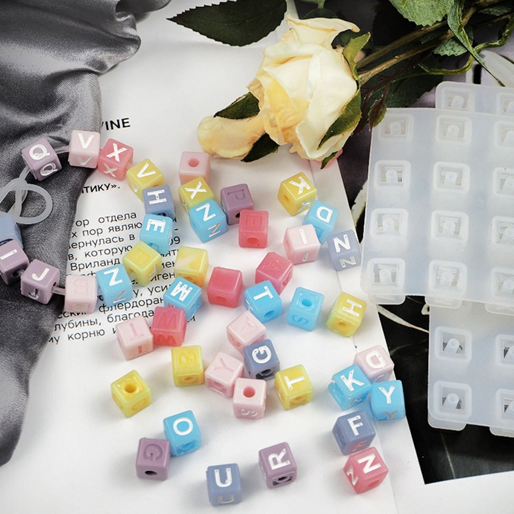 Square Alphabet Bead Silicone Mould Set Mould