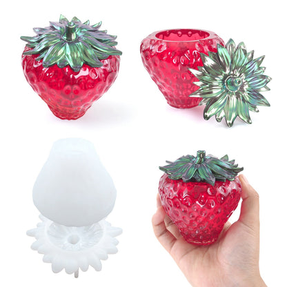 Strawberry Trinket Box Jar with Lid Resin Silicone Mould