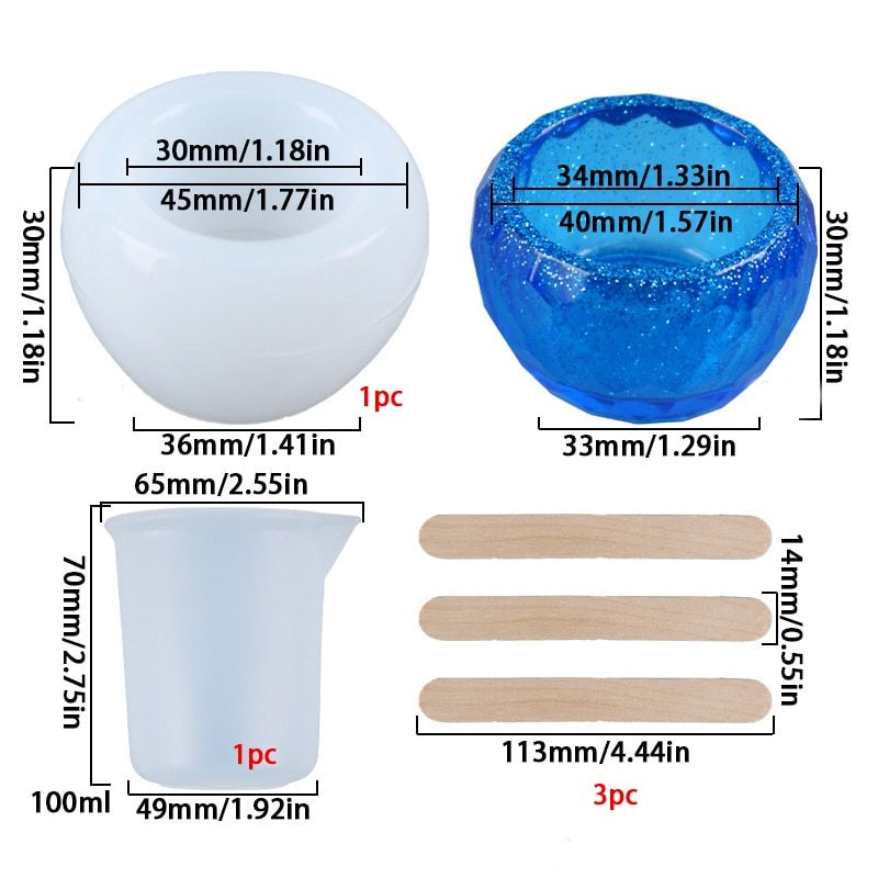 Trinket Bowl Dish Resin Mould Mixing Kit Resin Moulds