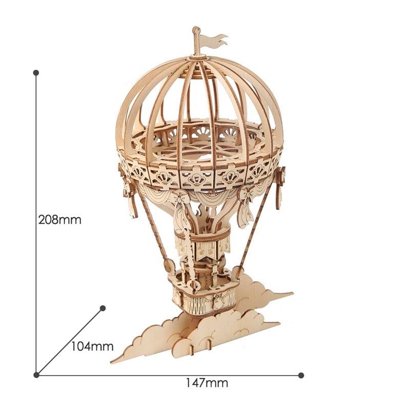 Vintage DIY Wooden Model Kits Hot Air Balloon Art Kit