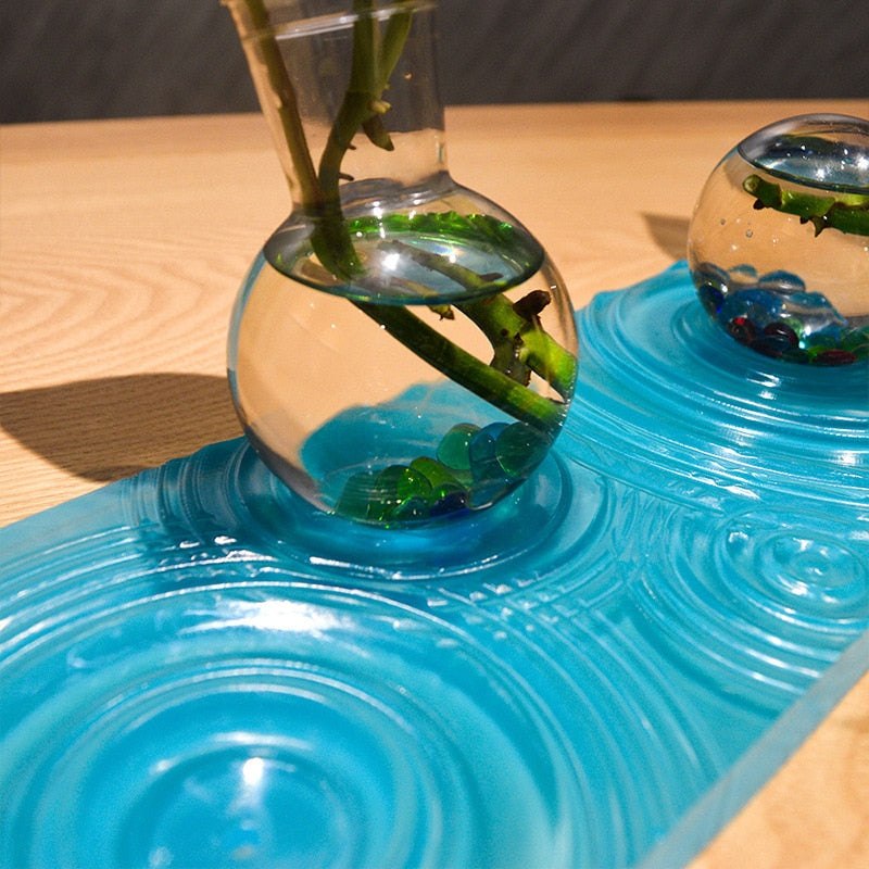 Water Ripple Vase and Base Silicone Mould Set Resin