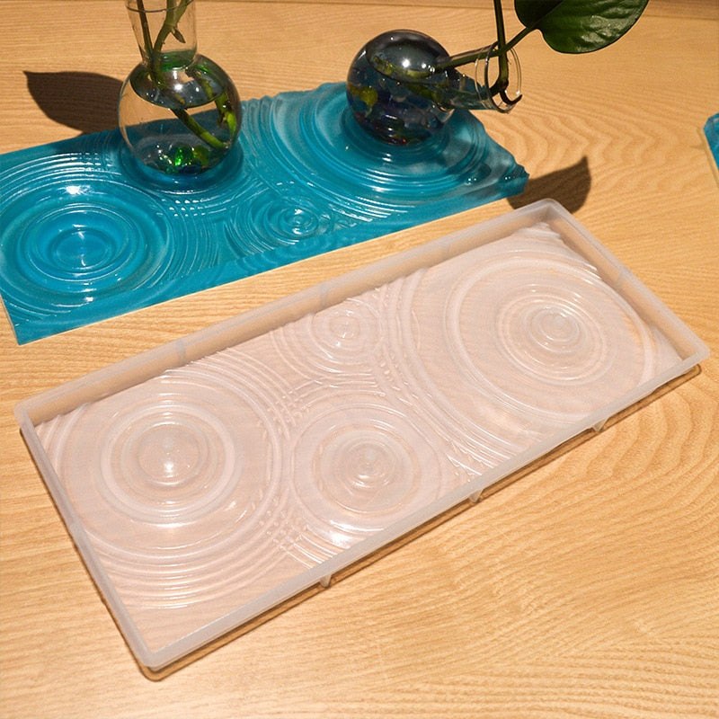 Water Ripple Vase and Base Silicone Mould Set Resin