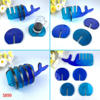 Whale Shaped Epoxy Resin Coaster Silicone Mould Set 