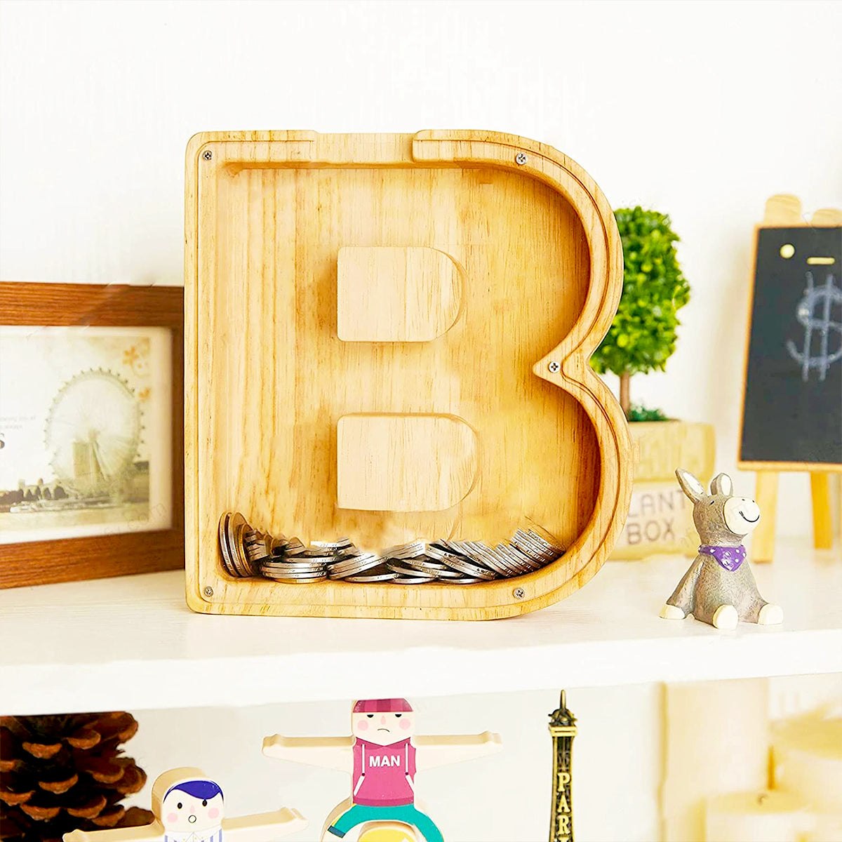 Wooden Alphabet Money Box Blanks