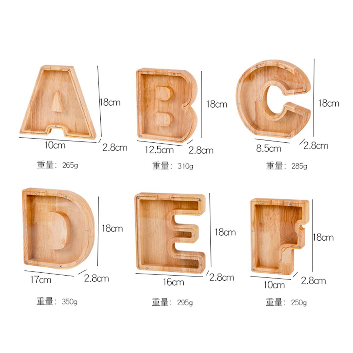 Wooden Alphabet Money Box Blanks