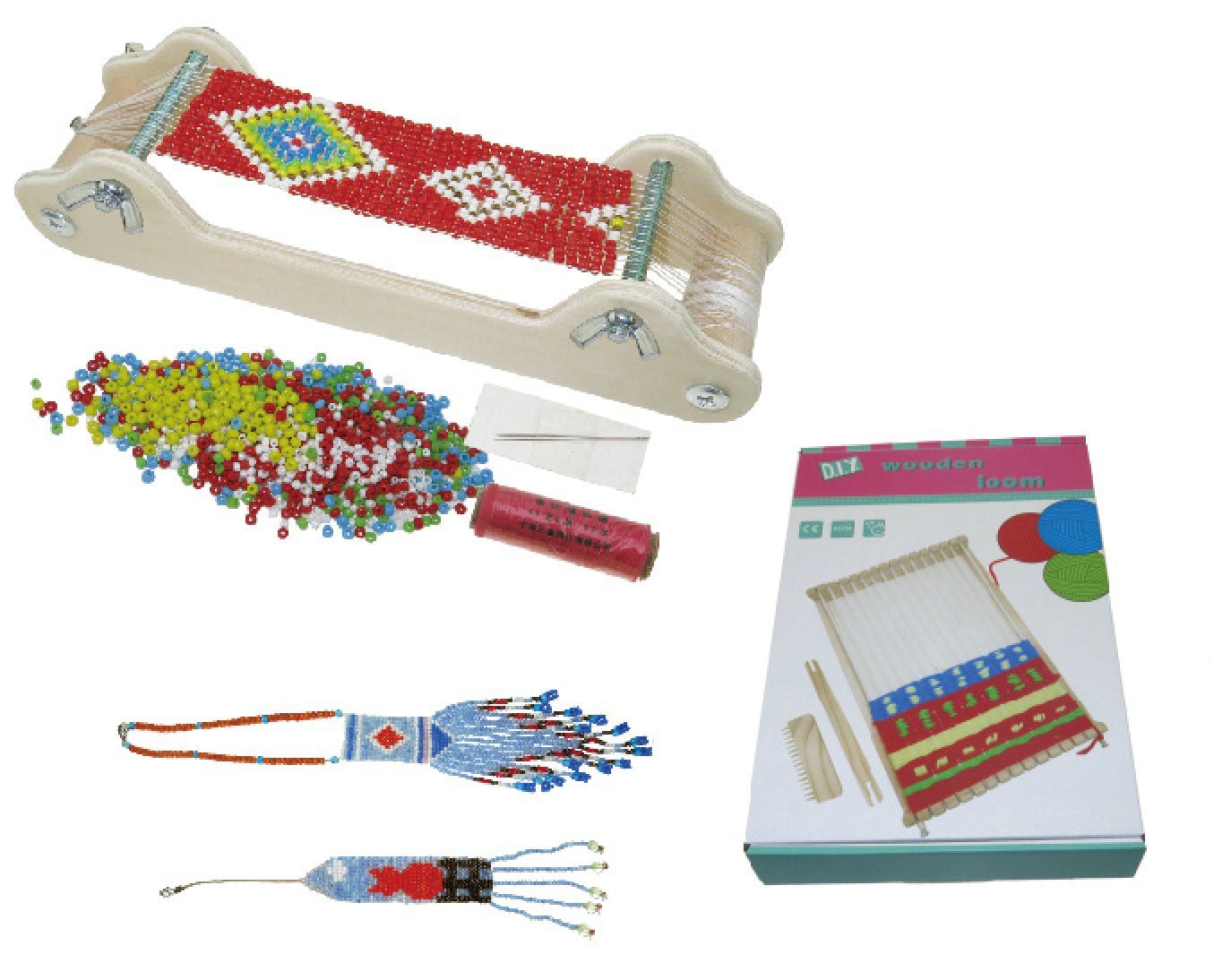 WOODEN BEAD LOOM CRAFT KIT 