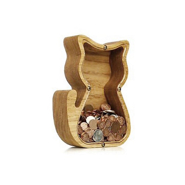 Wooden Cat Money Box – Craft Outlet Australia