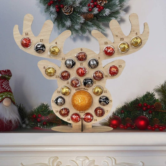 Wooden Christmas Reindeer Advent Calendar Chocolate Holder Blanks