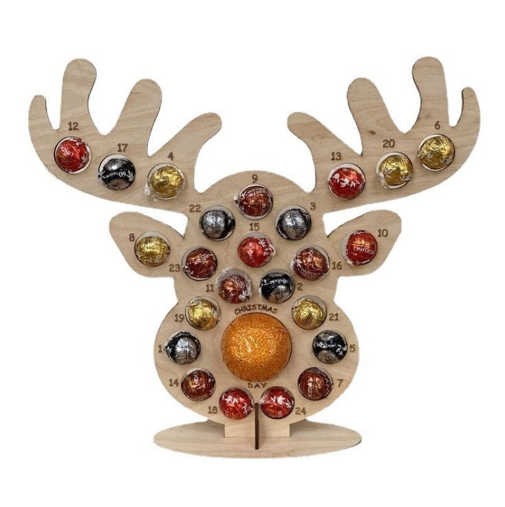 Wooden Christmas Reindeer Advent Calendar Chocolate Holder Blanks