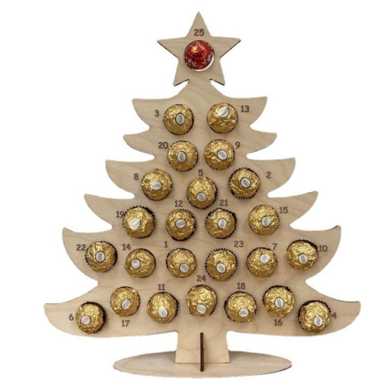 Wooden Christmas Tree Advent Calendar Chocolate Holder Blanks