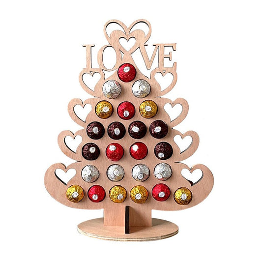 Wooden Love Heart Christmas Tree Advent Calendar Chocolate Holder Blanks