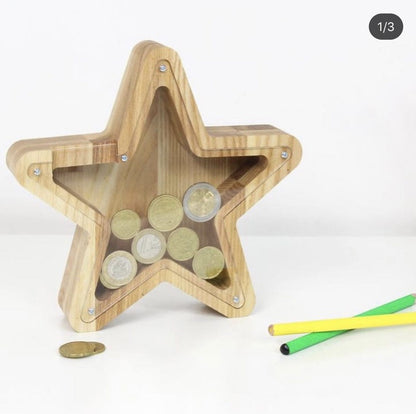 Wooden Star Money Box Blanks