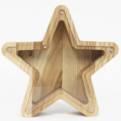 Wooden Star Money Box Blanks