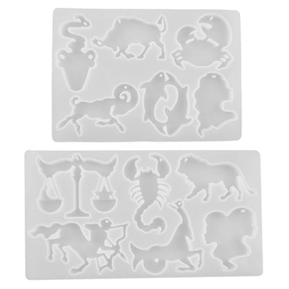 Zodiac Sign Keychain Pendant Epoxy Resin Silicone Mould Kit Resin Mould